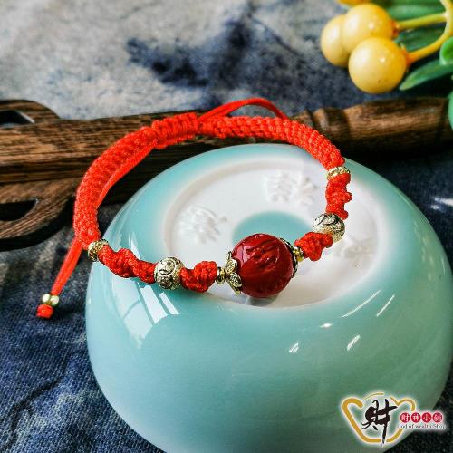 【財神小舖】硃砂-六字箴言手鍊(已開光/轉運/開運/招好運/避邪)