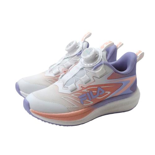 FILA 旋轉釦運動鞋 白/粉紅紫 大童 童鞋 3-J819Z-195 no313