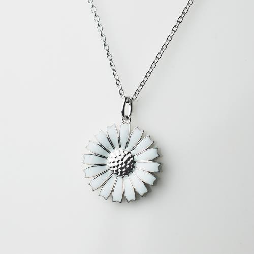 Georg Jensen 喬治傑生 Daisy 純銀白花項鍊