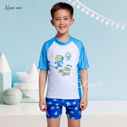 【泳之美品牌 】 流行男童兩件式短袖泳裝 NO.60778