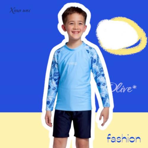 【泳之美品牌 】 流行男童兩件式長袖泳裝 NO.60788