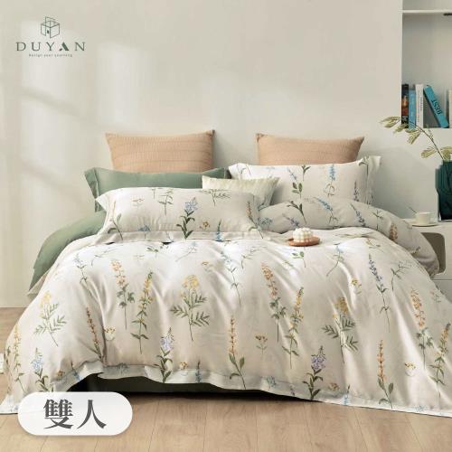 【DUYAN 竹漾】60支萊賽爾天絲四件式被套床包組 清璃花鈴 台灣製(雙人)