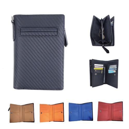 【玩皮工坊】碳纖維牛皮中夾男夾LH1115