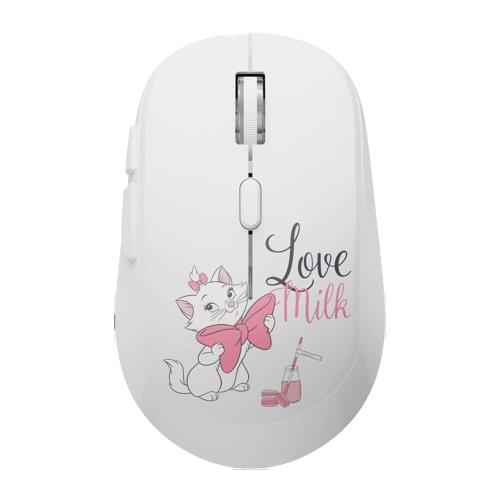 【Disney 迪士尼】QS-MS01無線雙模式滑鼠套裝組(含鼠墊)-瑪麗貓