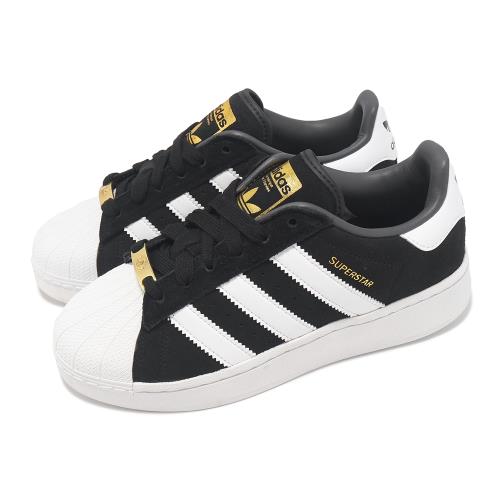 adidas 休閒鞋 Superstar XLG J 大童 女鞋 黑 白 厚底 貝殼頭 金標 愛迪達 IG0288
