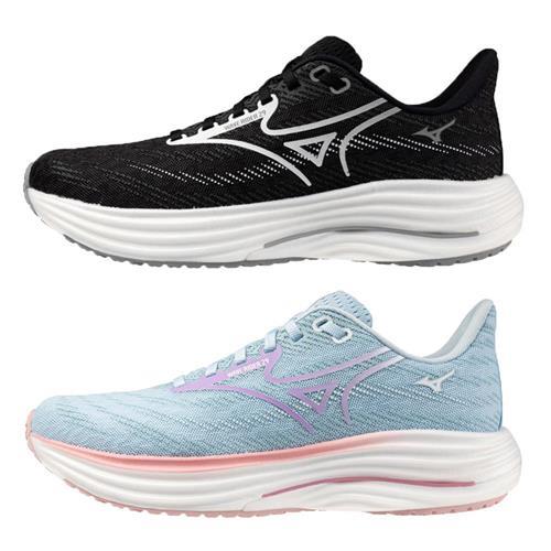 Mizuno 美津濃 慢跑鞋 女鞋 RIDER 29 4E超寬楦 黑銀/藍紫【運動世界】J1GD250622/J1GD250625
