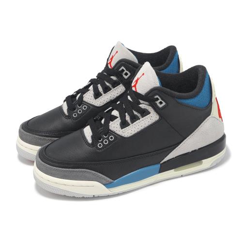 Nike 休閒鞋 Air Jordan 3 Retro OG GS 大童 女鞋 Rare Air 黑 藍 IB8968-004