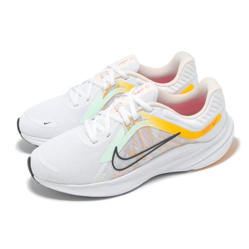 Nike 慢跑鞋 Wmns Quest 5 PRM 女鞋 白灰 黃 回彈 透氣 運動鞋 DO9473-100