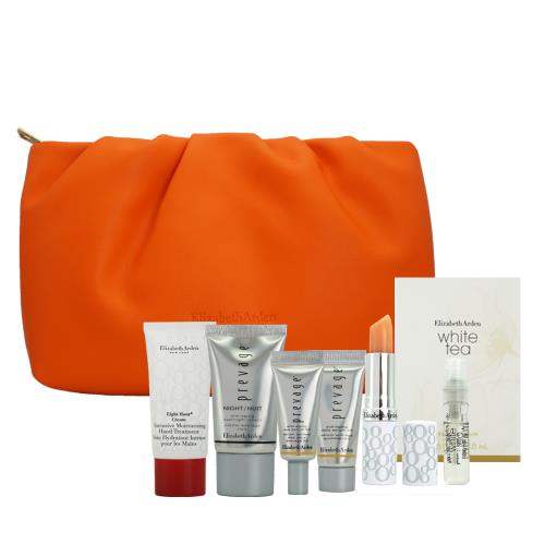 ELIZABETH ARDEN雅頓 明星熱銷體驗組[白茶淡香精+護手霜+艾地苯晚霜+橙燦精華+眼部精華+護唇膏]