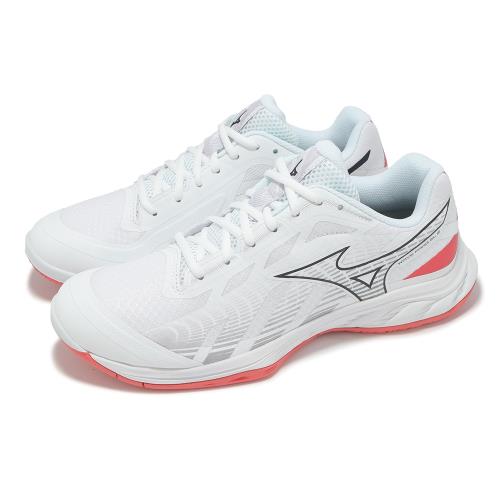 Mizuno 羽球鞋 Wave Fang EL 2 寬楦 男鞋 女鞋 白 紅 回彈 室內運動 運動鞋 美津濃 71GA2423-25