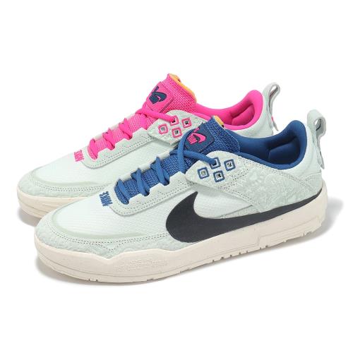 Nike 滑板鞋 SB Day One SE GS 大童 女鞋 鴛鴦 粉紅 藍 氣墊 麂皮 休閒鞋 FN4211-100