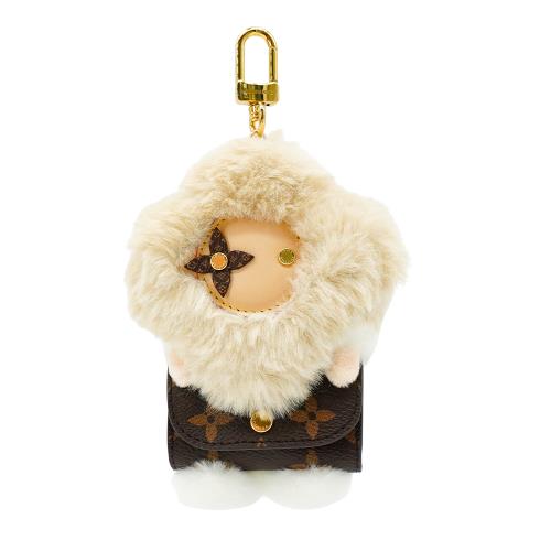 Louis Vuitton Vivienne 玩偶帆布吊飾耳機袋(M02603-咖)
