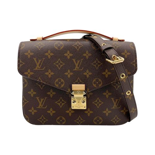 Louis Vuitton 展示品 Pochette Metis 字花帆布斜背郵差包(M44875-咖)