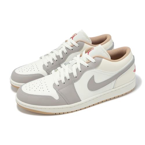 Nike 休閒鞋 Air Jordan 1 Low 男鞋 白 灰 喬丹 AJ1 低筒 553558-169