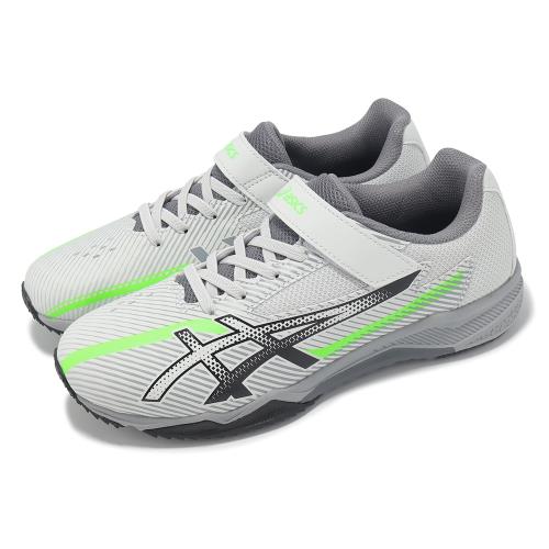 Asics 慢跑鞋 Lazerbeam SK-MG-B 寬楦 大童 女鞋 灰 黑 運動鞋 魔鬼氈 亞瑟士 1154A211020