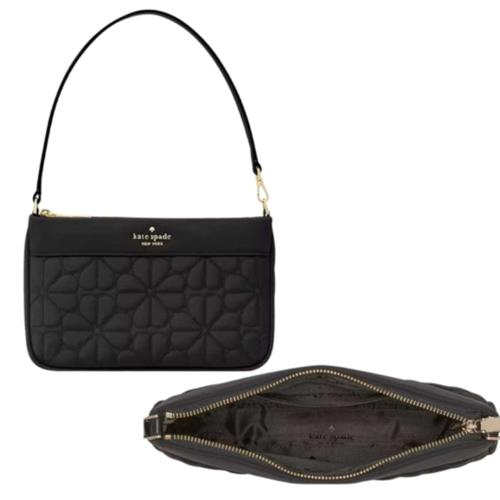 【KATE SPADE】新款 小香風 迷你金標麻將包 肩背/斜背包 -氣質黑