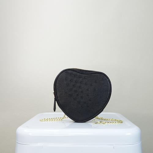 【M2ND】希伊瑪心形鴕鳥零錢包(黑-T21A)