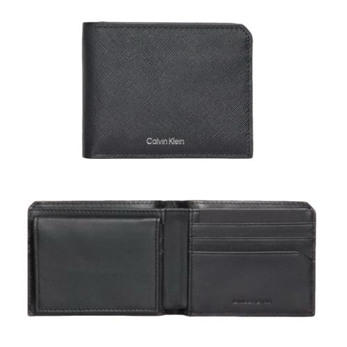【Calvin Klein 凱文克萊】燙銀1+1雙層錢夾 防刮短夾禮盒組