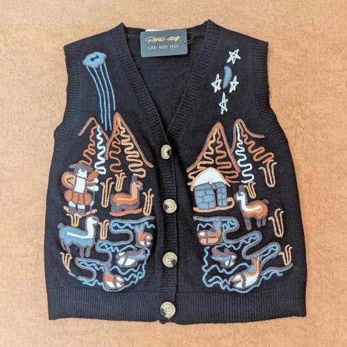 【PANGCHI 龐吉】繪本風繡花針織背心(9412220/91)