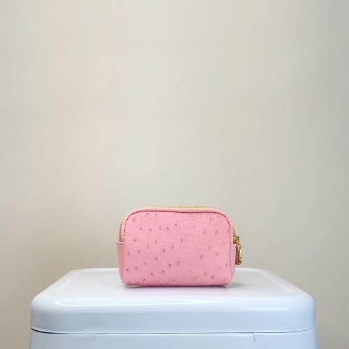 【M2nd】黛爾鴕鳥皮三隔層收納零錢包(粉-T12A)