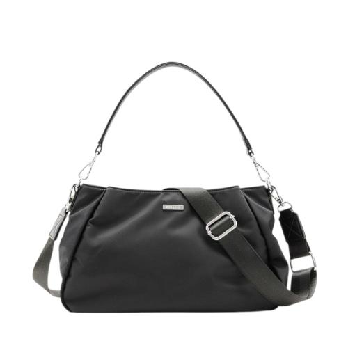 FIRANO-銀鐵牌輕量尼龍手提/斜背兩用包(黑色)