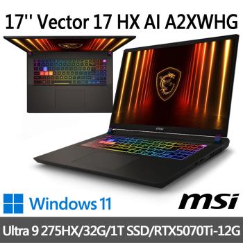 msi Vector 17 HX AI A2XWHG-064TW(Ultra 9 275HX/32G/1T SSD/RTX5070Ti/W11)