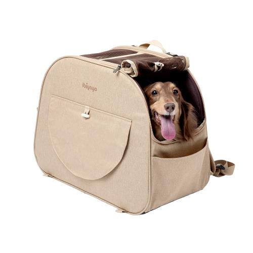 IBIYAYA依比呀呀 FC2560 愛的背背橫向寵物後背包-瑪奇朵色