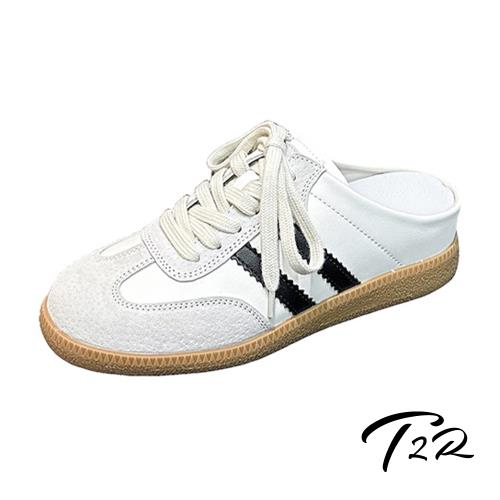 【T2R】正韓空運-復古德訓內增高穆勒鞋-增高約5.5公分-黑(5985-3112)