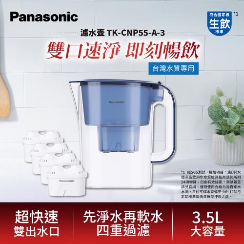Panasonic 3.5L雙口速淨濾水壺-藍(共1壺4芯) TK-CNP55-A-3