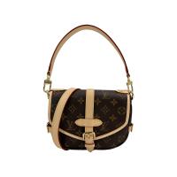Louis Vuitton 展示品 Saumur BB 帆布兩用馬鞍包(M46740-咖)