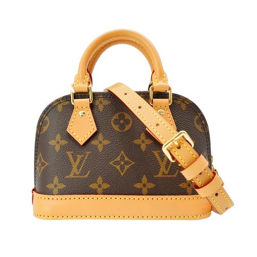 Louis Vuitton 展示品 Nano Alma 帆布迷你手提斜背包(M82717-咖)