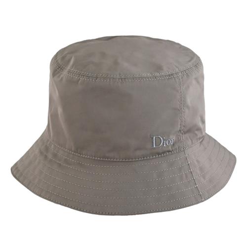 Christian Dior 品牌電繡LOGO雙面花紋漁夫帽/遮陽帽.深褐/灰