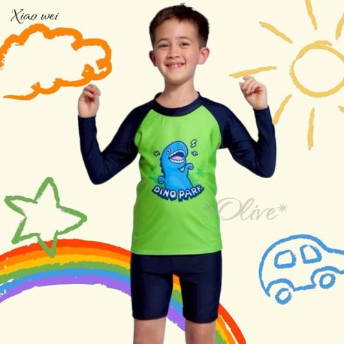【泳之美品牌 】 男童兩件式長袖泳裝 NO.60768