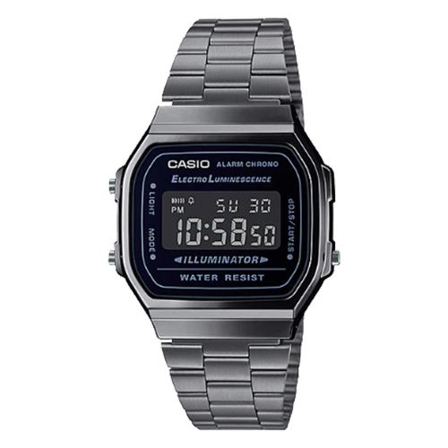 【CASIO 卡西歐】復古經典 電子錶 煙燻灰 反液晶 自動月曆 A168WGG (A168WGG-1B)