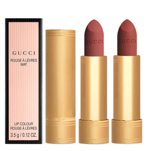 GUCCI傾色絨霧唇膏3.5g(金管)任選1款-217蜜桃暖橘/208奶茶粉(國際航空版)