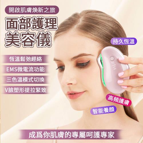 緊緻美顏溫感震動按摩儀 3段調節 臉部拉提美容儀