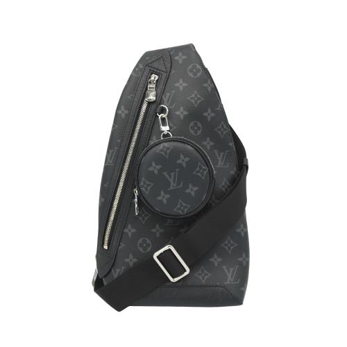 Louis Vuitton Duo 字花帆布斜背胸口包(M30936-黑灰)