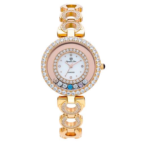 【Olympia Star 奧林比亞之星】玫光星語石英女錶 28019.1DLR 白面