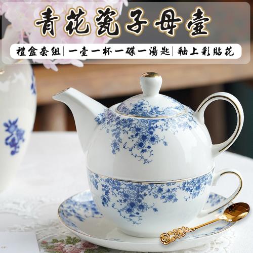 青花瓷子母壺杯盤禮盒組|中式茶具組|ETMall東森購物網