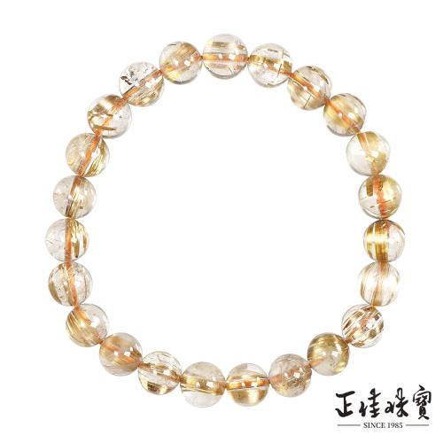 【正佳珠寶】金鈦晶 頂級老礦版絲鈦 7.8-8.3mm 金鈦晶手珠