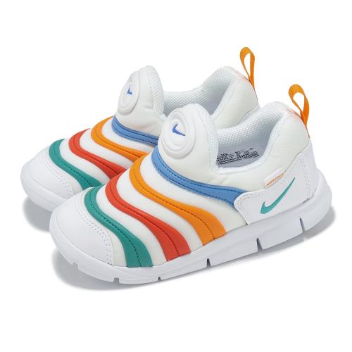 Nike 休閒鞋 Dynamo Free TD 小童 學步鞋 白 彩 毛毛蟲 運動鞋 343938-106
