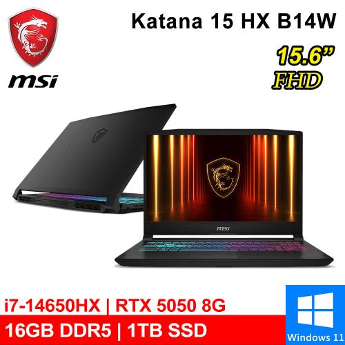 微星 Katana 15 HX B14WEK-429TW 15.6吋 黑(i7-14650HX/16G/1TB/RTX5050 8G/W11)
