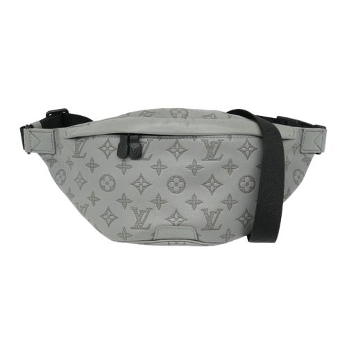 二手品 Louis Vuitton Discovery Shadow 皮革壓紋斜背/腰包(M46108-灰)
