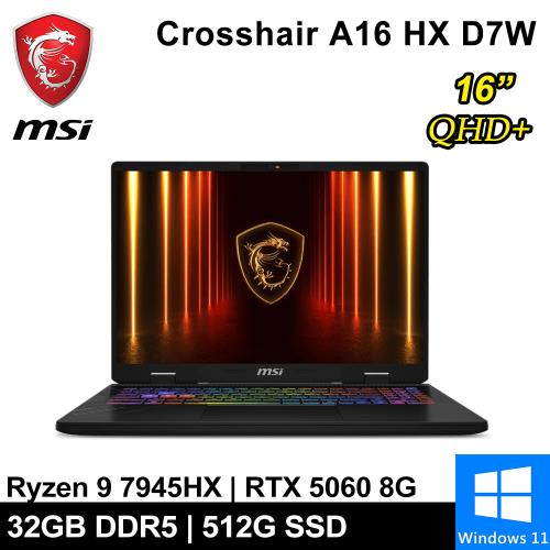 微星 Crosshair A16 HX D7WFKG-045TW-SP3 16吋 灰(R9/32G/512G/RTX5060 8G/W11)特仕筆電