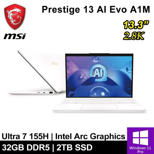 微星 Prestige 13 AI Evo A1MG-210TW-SP1 13.3吋 白(U7 155H/32G/2TB PCIE/W11P)特仕筆電
