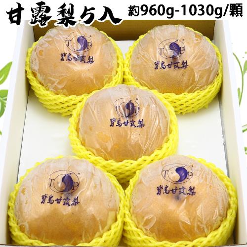 愛蜜果 台灣寶島甘露梨/水梨 5顆禮盒 (約8斤/盒)