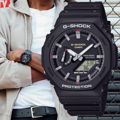 CASIO G-SHOCK 經典八角雙顯腕錶 GA-2100RL-1A