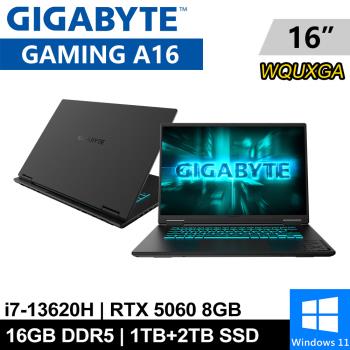 技嘉 GAMING A16 CVHI3TW894SH-SP6 16吋 黑(i7-13620H/16G/1T+2T/RTX5060/W11)特仕筆電