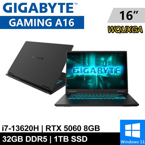 技嘉 GAMING A16 CVHI3TW894SH-SP3 16吋 黑(i7-13620H/32G/1TB/RTX5060 8G/W11)特仕筆電