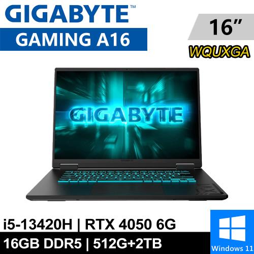 技嘉 GAMING A16 CMHH2TW893SH-SP6 16吋 黑(i5-13420H/16G/512G+2T/RTX4050/W11)特仕筆電